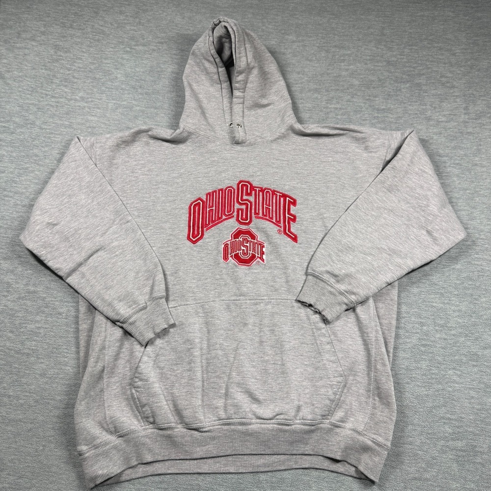 BIG BALL SPORTS Hoodie Mens XL Gray Ohio State University Buckeyes Pullover Swea